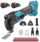 Cordless Oscillating Multi-Tool with 2x3000 mAh Batteries, Cordless Multitool for Makita, Brushless Oscillating Saw with 6 Variable Speed for Cutting Sanding Scraping Polishing