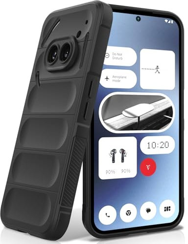 BonYonka Silicone Case for Nothing Phone 2a / 2a Plus, Anti-Scratch Microfiber Lining, Shockproof Case with Camera Protection, Black