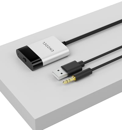 CHOOCL Auto Bluetooth Adapter für Cadillac Cts 2008–2012 mit USB und AUX | Kabelloses Musikstreaming, aptX HD Audio, Lenkradsteuerung, Anzeige von Songinformationen, kompatibel mit iOS & Android
