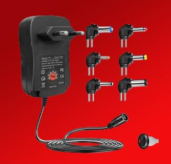 Adaptateur Universel,Chargeur Universel 30w,Adaptateur Secteur Universel,AC/DC Adaptateur Alimentation Transformateur,avec 6 Connecteurs De Remplacement,pour L'électronique Domestique,2000mA Max