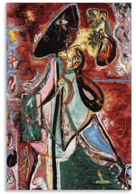 XuXueCC Jackson Pollock Wandkunstdrucke, Gemälde, Poster, abstrakt, berühmte Mondfrau, Kunstdruck, Wandfoto, Farbe, hängendes Bild, Familie, Schlafzimmer, Dekoration, Geschenk, ungerahmt, 20 x 30 cm