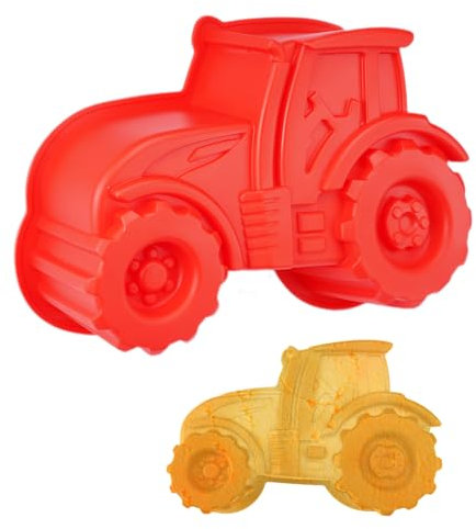 Moule à Tracteur en Silicone, 25.5x16.5cm Half Forest Moule À Gâteau Tracteur, Moule Cuisson Tracteur 3D, moule Tracteur Enfant, pour Voiture Sécurité du Lave Vaisselle pour Gâteau de Fête, Pain