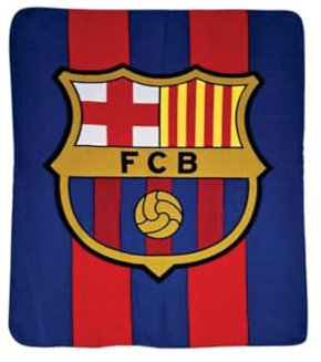 MOZURU Manta Polar Blaugrana” con el Escudo del Fútbol Club Barcelona – 120 x 150 cm | Tejido Suave y Cálido en Poliéster | Manta para Fans del Barça | Ideal para Sofá, Cama o Viaje