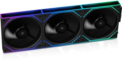 Thermalright TL-M12Q X3 120mm PC Case Cooling Fans, Daisy-Chain | 2000RPM | ARGB |with Infinity Mirrors on Both Sides(Black)