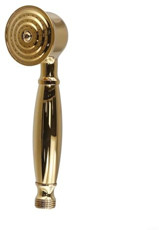 Soffione doccia in ottone cromato, soffione doccia vintage cromato, ricambio per doccetta rimovibile, per bambini e animali domestici (oro)