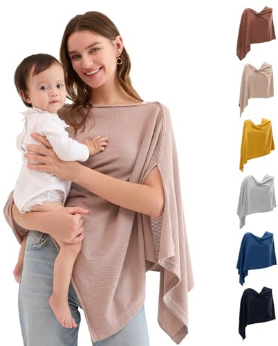 Momcozy Breastfeeding Cover for Mum, Multi-Use Nursing Cover, Portable Baby Breast Feeding Cover Up, Soft Privacy Breastfeeding Shawl, Newborn Essential, Includes Laundry Bag
