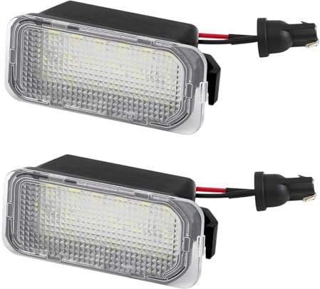 2 Pcs LED Licence Number Plate lights 6000K for Ford Fiesta Jaguar XJ XF | for Fiesta Focus S-MAX Grand C-max Mondeo Kuga Galaxy Canbus Rear LED Licence Number Plate Lamps 6000K Xenon (Cold White)