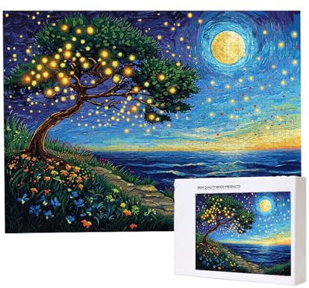 Puzzle 1000 Stück Jigsaw Puzzles für Erwachsene Sternenbaum Puzzle Herausfordernde Familie Aktivität Spiele pädagogisch, Stressabbau, Bunte DIY Puzzles Handwerk für Home Decor Geschenke b-873