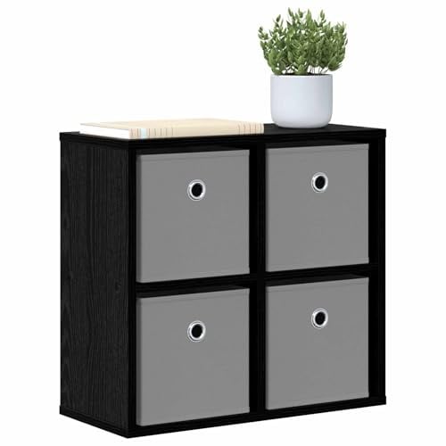 vidaXL Sideboard mit Schubladen Schwarz Eichen-Optik 49,5 x 22 x 47 cm, Moderne Wohnzimmeraufbewahrung, robuste Möbel, große Regale, schicke Heimregale, funktionale Möbel zum Organisieren