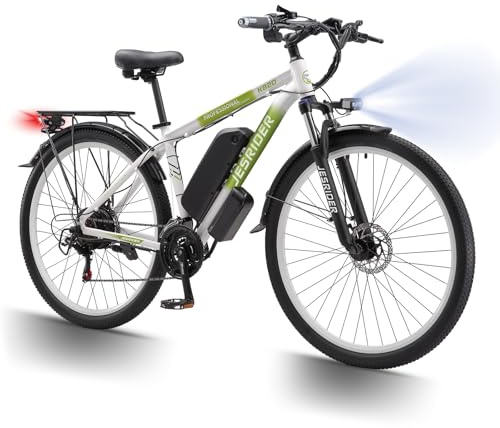 QIKAITU 29 * 2.1inch Electric Bikes for Adults 48v 17.5ah Removable Battery, 80 Km Max,21-Speed Mountain E Bikes, Dual Disc Brakes Electric Bicycle for Men Women, Front Fork Suspension
