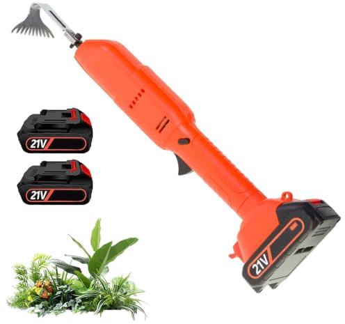 Zappa Elettrica Mini, Zappatrice E Diserbatore Cordless, Attrezzi da Giardinaggio Portatili E Rastrello, con 2 * 1,5ah, Doppio Interruttore di Sicurezza, per Allentare Il Terreno, Diserbare Giardini
