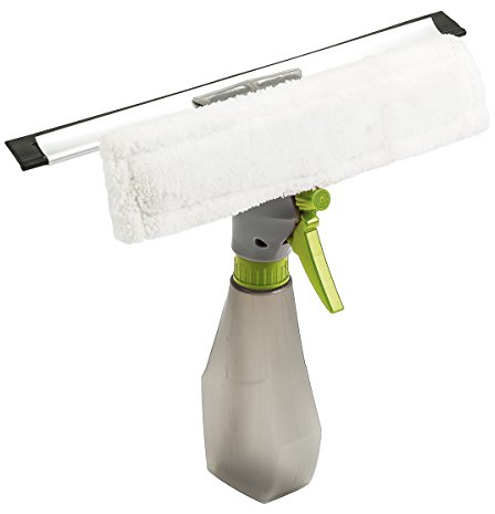 4Home 801981 Window Cleaner with Integrated Spray Bottle Grey/Green