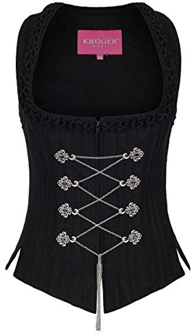 Krüger Madl Damen Dirndl Mieder schwarz, 4-SCHWARZ, 34