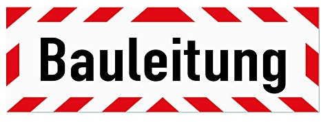 Magnetschild Bauleitung | Schild magnetisch | lieferbar in drei Größen (45 x 15 cm)