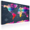 decomonkey Bilder Weltkarte 120x80 cm 1 Teilig Leinwandbilder Bild auf Leinwand Vlies Wandbild Kunstdruck Wanddeko Wand Wohnzimmer Wanddekoration Deko Landkarte Kontinente