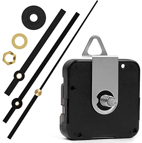 QLOUNI Ultra Silent Quartz Clock Movement, Clock Mechanisms with Hands Battery Powered, Wall Clock Mechanism Motor Replacement DIY Repair Parts, 2/5 Inch Maximum Dial Thick
