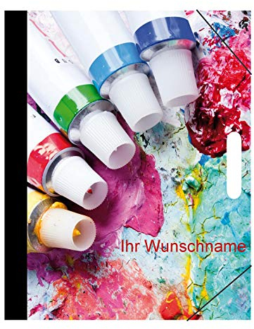 Hardcover Zeichenmappe mit rotgefärbter Gravur / Sammelmappe / DIN A3 / mit Zeichenblock