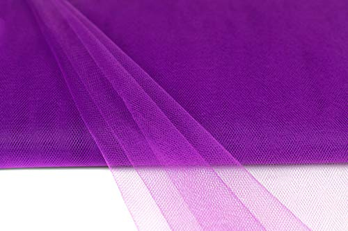 10m Tüll Stoff 150cm Tüllstoff Dekostoff Netz Tütü Fasching Mode Hochzeit Deko lila purpur 465