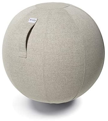 VLUV® BOL SOVA Sitzball Büro Ergonomisch [Atmungsaktiv mit Tragegriff und Wegrollschutz] Waschbarer Stoffbezug | Schwangerschaftsball| Gymnastikball Schwangerschaft Sitzball 65cm