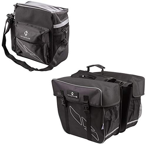Fahrradtaschen-Set mit Gepäckträgertasche & Lenkertasche, Bike-Packing, Amsterdam Double + Utrecht TRAVEL von M-WAVE