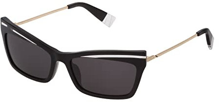 Furla Unisex SFU348 Sunglasses, Nero Lucido, 57