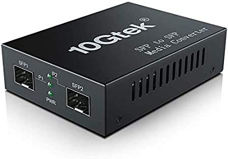 10Gtek® 1.25G/2.5Gbps Two Ports SFP Mode Converter, SFP Repeater (Without Transceiver), European Power Adapter