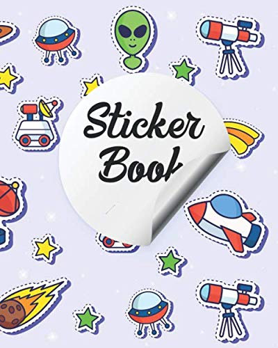 Sticker Book: Space Pattern Icons Blank Book Astronomy lover gifts for your Kids Stickers Collection Notebook