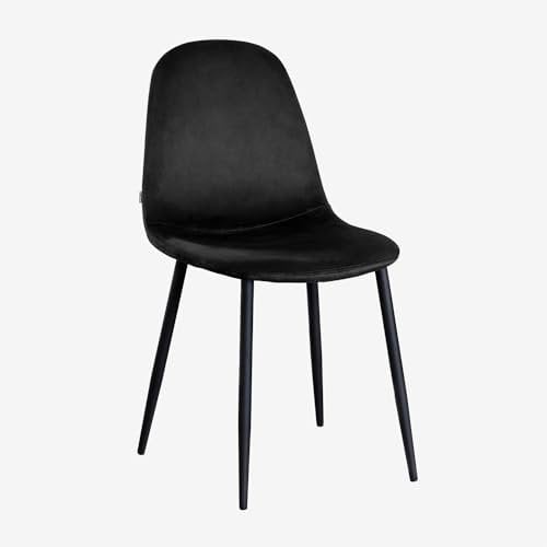 SKLUM Esszimmerstuhl aus Samt Glamm Schwarz Schwarz