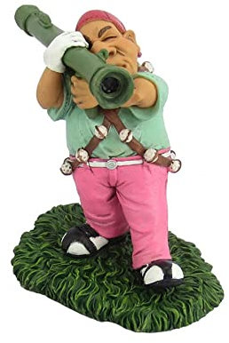 Golfer Garden Ornaments - Home Decor Garden Gnomes, Funny Golf Gifts and Novelty Presents for your Loved Ones (Golfer-Big Bazooka)
