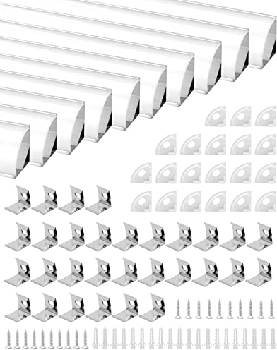 QWORK® Profilé Aluminium LED en Forme de V 10pcsx1m, Profilé LED Avec Matériel De Montage