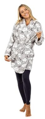 TURTLE Women Robes Solid Short Length Robes Nightdress Summer Loungewear Bathrobes Robe Sleepwear Bridesmaids Dressing Gown Soft Comfortable Lightweight Open Front Waffle (Clouds Grey Robe)