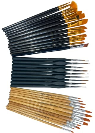 3X Pinselset von INKgrafiX®/Art - IG64134 - INKgrafiX® DE Pinsel Künstler Kunst malen Set