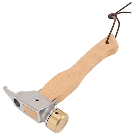 EVTSCan Campinghammer – Mini-Holzgriff, Lochkopf-Design, Tragbarer Multifunktionshammer Mit Trageband(copper hammer)