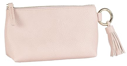 ARTEBENE MAJOIE Kosmetiktasche mit Reißverschluss Kulturtasche Schminktasche Kosmetikbeutel Make-Up Troddel Vegan Rosa