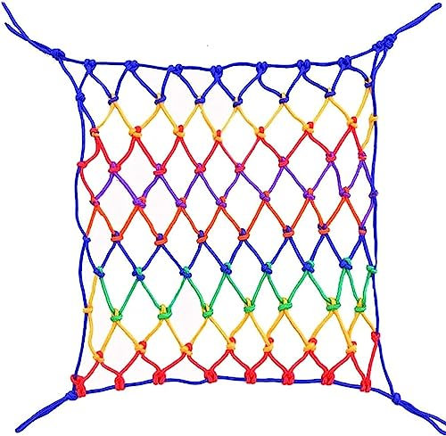 Kanduo JSY Outdoor Climbing Net For Kids Protective Rope Net Stair Safety Net Anti-Fall Colorful Cargo Net Kids Climbing Frame (Size : 1 * 2m(3.3 * 6.6ft))
