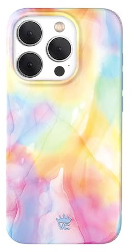 Velvet Caviar Phone Cover Case Compatible with iPhone 15 PRO Pastel Tie Dye [10ft Drop Tested] Compatible with MagSafe - Protective Microfiber Lining