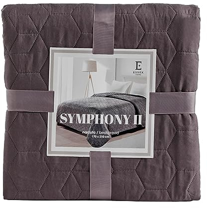 ESSEX - Tagesdecke Symphony, 170 x 210 cm, Bettüberwurf, 100% Polyester - Grau