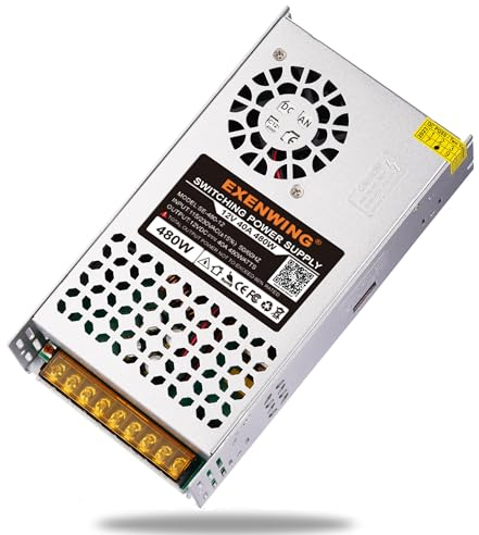 EXENWING Alimentation 12V 40A丨480W Régulée Universelle Transformateur d'alimentation Électrique Convertisseur AC 220V à CC 12V Power Supply Driver LED pour LED Bande,Imprimante 3D,Moteur Pompe,Radio
