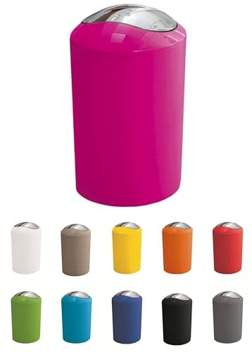 KW Gleam 5Ltr Swing Bin - Compact Bathroom/Kitchen/Waste Bin (Pink)