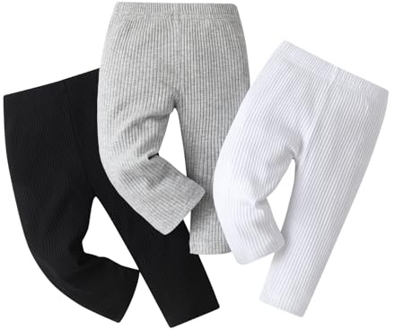 Baby Girl Leggings Solid Knitted Cotton Pants(Pack of 3)