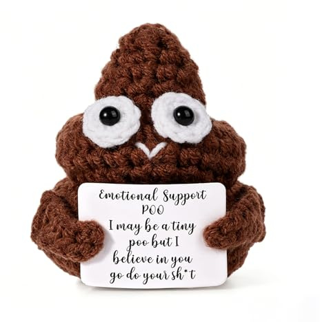 BOXOB Mini Caca Positif Drôle, Poupée de Caca en Laine Tricotée Intéressante de 7,5cm Poupée de Créative et Inspirante pour Cadeaux d'anniversaire Décoration de Fête Encouragement (Marron)