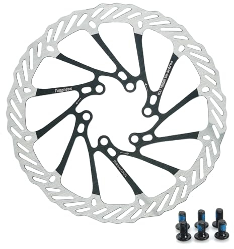 yongness Fahrrad Bremsscheibe Rotor 160mm 180mm 203mm Fahrrad Bremsscheibe mit 6 Schrauben passend für Rennrad Mountainbike BMX MTB (Schwarz 203mm)