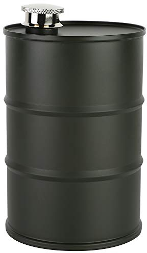 Petaca para licor de 700 ml, portátil, de acero inoxidable, con tapa de sellado (verde militar)