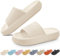 BHFRGAS Cloud Sliders Women Men，Cloud Slippers with Thick Outsole，Non-Slip Soft Summer Mens Womens Slippers Flip Flops，Shower Bathroom Slippers Pillow Slides for Beach,Pool and Outdoor，Beige,8-9 UK