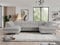 MKS MEBLE Cord Sofa U, Wohnlandschaft U-Form, Ecksofa mit Schlaffunktion und Bettkasten, Schlafsofa mit Bettkasten, Couch mit Verstellbare Kopfstützen - Pedro U - Grau Cord