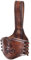 Ulfberth | Leder Hornhalter für Trinkhorn mit geprägter Triskele| Gürtelhalter für Trinkhörner |Gürtel-Horn-Halter | Mittelalter Wikinger LARP (Dunkelbraun, 0,2 l - 0,3 l)