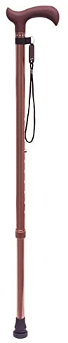 Gehstock Aluminium Offset Cane Ergonomischer Griff Tragbarer Teleskop-Gehstock Krücke Alltagshilfe für eingeschränkte Mobilität (Farbe: Braun) Warm Life