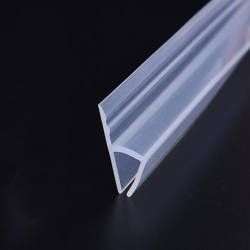 Duschdichtung, 200cm Duschtürdichtung für 6/8/10 mm, Gummi Duschtür Dichtung Duschdichtung Ersatzdichtung Wasserabweiser Dusche Glastür (H - 6MM)