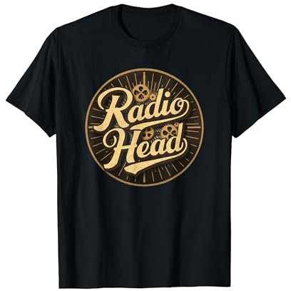 Radio Head Retro Vintage T-Shirt - Unisex Adults, Black, S, Short Sleeve