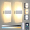 Lightsjoy 2x 12W LED Dimmbare Wandleuchte Innen mit Fernbedienung Moderne Wandlampe up and down Innenbeleuchtung Flur Belechtung für Wohnzimmer Treppe Flur Warmweiß, Kaltweiß, Neutralweiß(2700K-6500K)